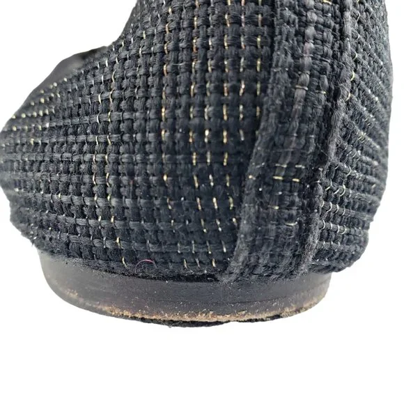 Tory Burch Caroline Arabia Black Elastic Flats 10M, Flaws - Picture 7 of 13